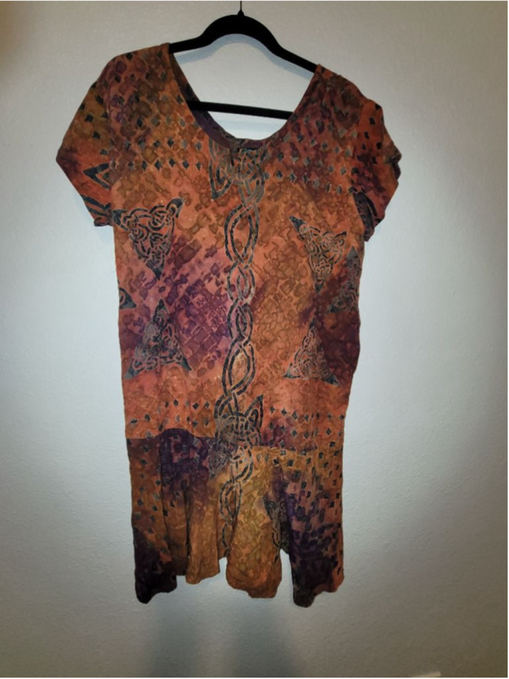 Tropical Tantrum Batik Dress Large Boho Artisan Indonesia Festival Mini